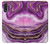S3896 Stries d'or en marbre violet Etui Coque Housse pour Samsung Galaxy A01