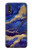 S3906 Marbre violet bleu marine Etui Coque Housse pour Samsung Galaxy A01