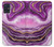 S3896 Stries d'or en marbre violet Etui Coque Housse pour Samsung Galaxy A51
