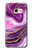 S3896 Stries d'or en marbre violet Etui Coque Housse pour Samsung Galaxy A3 (2017)