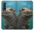 S3871 mignon, bébé, hippopotame, hippopotame Etui Coque Housse pour Samsung Galaxy Z Fold 3 5G