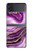 S3896 Stries d'or en marbre violet Etui Coque Housse pour Samsung Galaxy Z Flip 3 5G