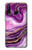 S3896 Stries d'or en marbre violet Etui Coque Housse pour Huawei P30 lite