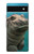 S3871 mignon, bébé, hippopotame, hippopotame Etui Coque Housse pour Google Pixel 6a