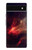 S3897 Espace nébuleuse rouge Etui Coque Housse pour Google Pixel 6a