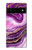 S3896 Stries d'or en marbre violet Etui Coque Housse pour Google Pixel 6