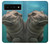 S3871 mignon, bébé, hippopotame, hippopotame Etui Coque Housse pour Google Pixel 6 Pro