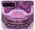 S3896 Stries d'or en marbre violet Etui Coque Housse pour Google Pixel 6 Pro