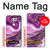 S3896 Stries d'or en marbre violet Etui Coque Housse pour LG V30, LG V30 Plus, LG V30S ThinQ, LG V35, LG V35 ThinQ