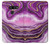 S3896 Stries d'or en marbre violet Etui Coque Housse pour LG G8 ThinQ