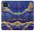 S3906 Marbre violet bleu marine Etui Coque Housse pour Motorola One 5G
