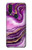 S3896 Stries d'or en marbre violet Etui Coque Housse pour Motorola One Action (Moto P40 Power)