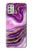 S3896 Stries d'or en marbre violet Etui Coque Housse pour Motorola Moto G Stylus (2021)