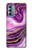 S3896 Stries d'or en marbre violet Etui Coque Housse pour Motorola Moto G Stylus 5G (2022)