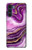 S3896 Stries d'or en marbre violet Etui Coque Housse pour Motorola Moto G200 5G