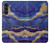 S3906 Marbre violet bleu marine Etui Coque Housse pour Motorola Moto G200 5G