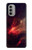 S3897 Espace nébuleuse rouge Etui Coque Housse pour Motorola Moto G51 5G