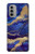 S3906 Marbre violet bleu marine Etui Coque Housse pour Motorola Moto G51 5G