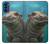 S3871 mignon, bébé, hippopotame, hippopotame Etui Coque Housse pour Motorola Moto G41