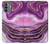 S3896 Stries d'or en marbre violet Etui Coque Housse pour Motorola Moto G31