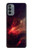 S3897 Espace nébuleuse rouge Etui Coque Housse pour Motorola Moto G31