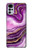 S3896 Stries d'or en marbre violet Etui Coque Housse pour Motorola Moto G22