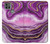 S3896 Stries d'or en marbre violet Etui Coque Housse pour Motorola Moto G9 Power