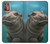 S3871 mignon, bébé, hippopotame, hippopotame Etui Coque Housse pour Motorola Moto G9 Plus