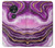 S3896 Stries d'or en marbre violet Etui Coque Housse pour Motorola Moto G7 Play