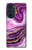 S3896 Stries d'or en marbre violet Etui Coque Housse pour Motorola Edge 30 Pro