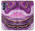 S3896 Stries d'or en marbre violet Etui Coque Housse pour Motorola Edge S30