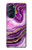 S3896 Stries d'or en marbre violet Etui Coque Housse pour Motorola Edge X30