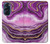S3896 Stries d'or en marbre violet Etui Coque Housse pour Motorola Edge X30