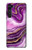 S3896 Stries d'or en marbre violet Etui Coque Housse pour Motorola Edge
