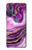 S3896 Stries d'or en marbre violet Etui Coque Housse pour Motorola Edge+