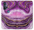 S3896 Stries d'or en marbre violet Etui Coque Housse pour Motorola Edge+