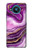 S3896 Stries d'or en marbre violet Etui Coque Housse pour Nokia 8.3 5G
