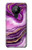 S3896 Stries d'or en marbre violet Etui Coque Housse pour Nokia 5.3