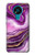 S3896 Stries d'or en marbre violet Etui Coque Housse pour Nokia 3.4