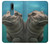 S3871 mignon, bébé, hippopotame, hippopotame Etui Coque Housse pour Nokia 2.4