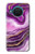 S3896 Stries d'or en marbre violet Etui Coque Housse pour Nokia X20