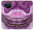 S3896 Stries d'or en marbre violet Etui Coque Housse pour Nokia X10