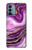 S3896 Stries d'or en marbre violet Etui Coque Housse pour OnePlus Nord N200 5G