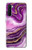 S3896 Stries d'or en marbre violet Etui Coque Housse pour OnePlus Nord