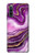 S3896 Stries d'or en marbre violet Etui Coque Housse pour Sony Xperia 10 IV