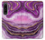 S3896 Stries d'or en marbre violet Etui Coque Housse pour Sony Xperia 1 IV