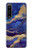 S3906 Marbre violet bleu marine Etui Coque Housse pour Sony Xperia 1 IV