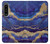 S3906 Marbre violet bleu marine Etui Coque Housse pour Sony Xperia 1 IV