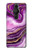 S3896 Stries d'or en marbre violet Etui Coque Housse pour Sony Xperia Pro-I