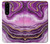 S3896 Stries d'or en marbre violet Etui Coque Housse pour Sony Xperia 5 III